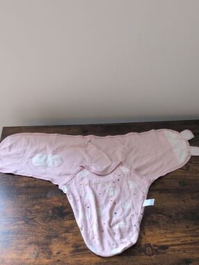 5/$25 Pink Cloud-Print Baby Swaddle Wrap 0-3M